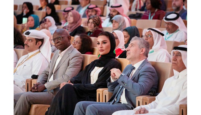 Her Highness Sheikha Moza bint Nasser joins participants at the World Congress of Bioethics opening ceremony.