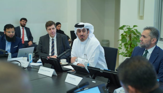Dr. Recep Şentürk, Dean, CIS, and Mansoor Rashid Al-Khater, Chief Executive Officer, QFC and other guests during the Roundtable.
